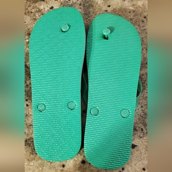 Laguna green flip flops w/jelly‎ straps - Picture 2 of 4